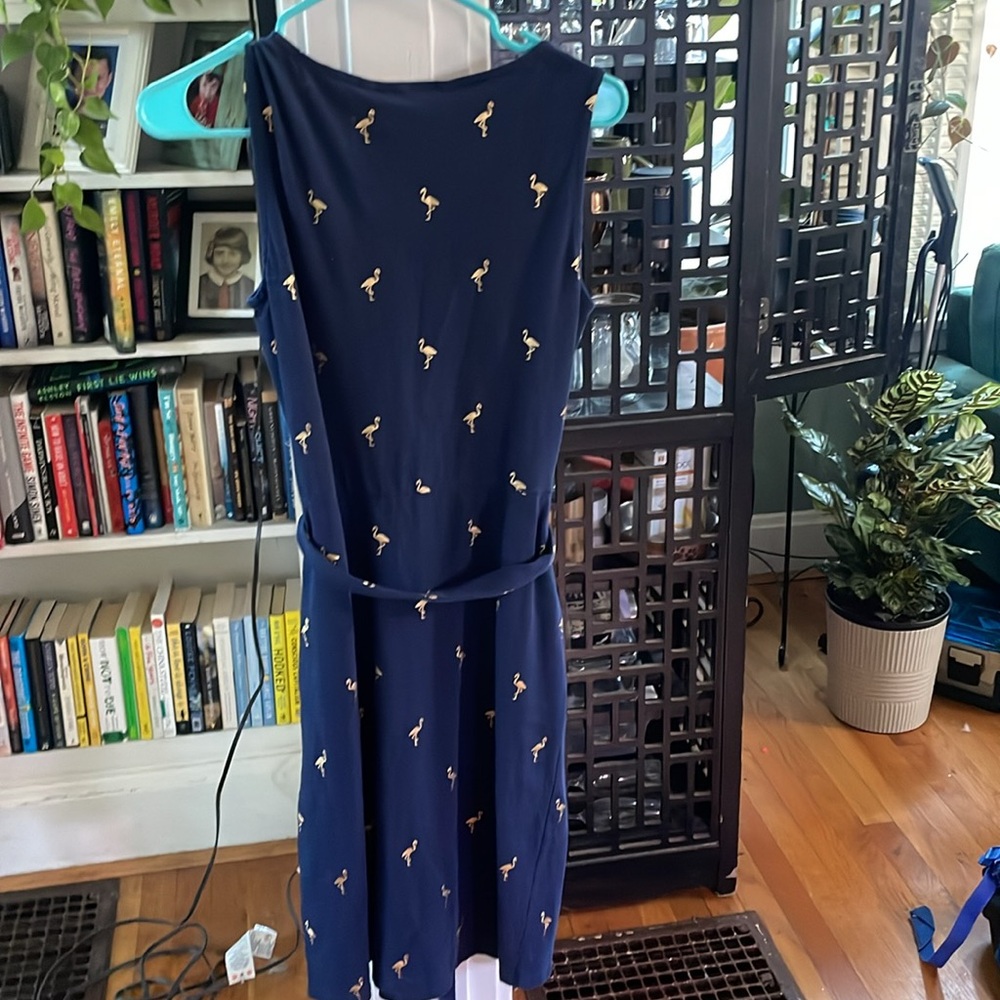 Boden Vanessa Jersey Flamingo Dress in Navy Blue - Picture 7 of 7